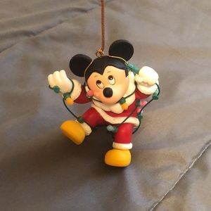 Disney Mickey Mouse (tangled in Christmas lights) Vintage Collectible Ornament